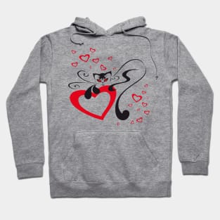 Cat with Hearts Hoodie